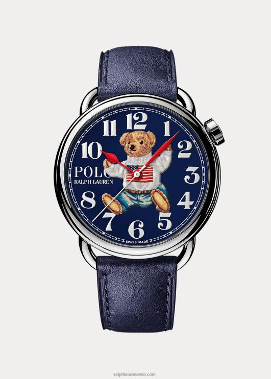 Ralph Lauren mehed istuv polo karu 42 mm terasest käekell PR0V2798 sinine numbrilaud