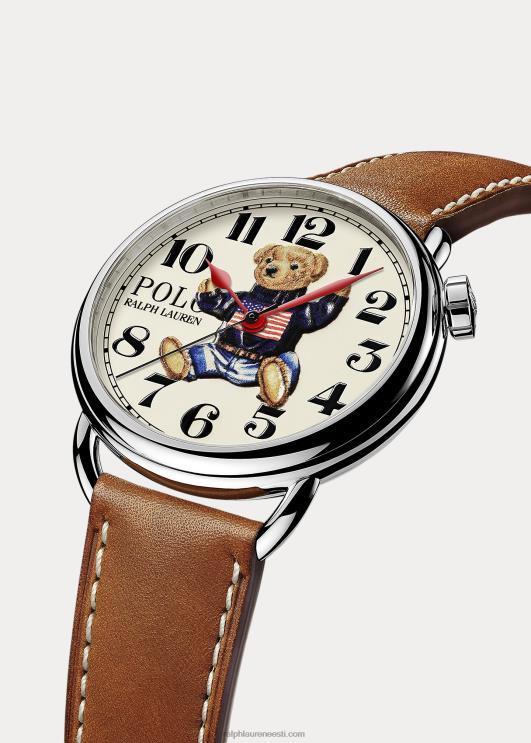 Ralph Lauren mehed istuv polo karu 42 mm terasest käekell PR0V2799 valge sihverplaat