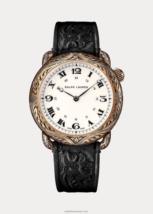 Ralph Lauren mehed ümmargune 45 mm graveeringuga roosa kuld PR0V2837
