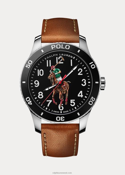 Ralph Lauren mehed polo kella must sihverplaat PR0V9742