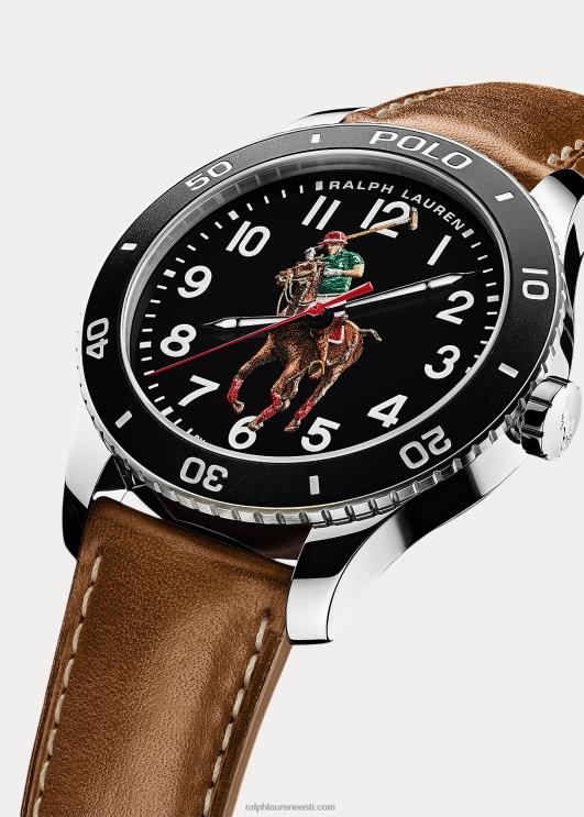 Ralph Lauren mehed polo kella must sihverplaat PR0V9742