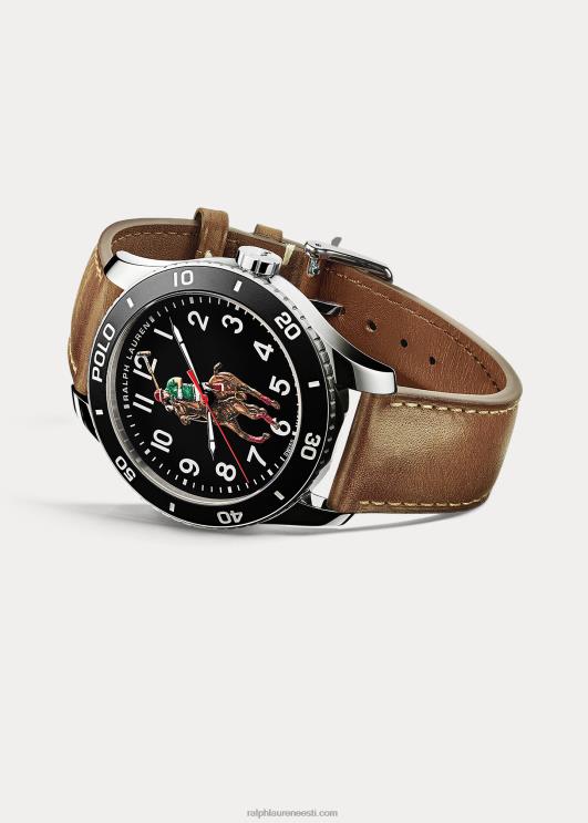 Ralph Lauren mehed polo kella must sihverplaat PR0V9742