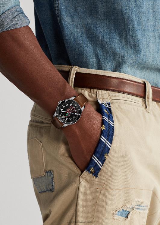 Ralph Lauren mehed polo kella must sihverplaat PR0V9742