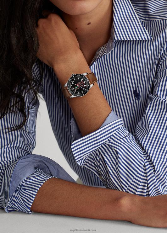 Ralph Lauren mehed polo kella must sihverplaat PR0V9742