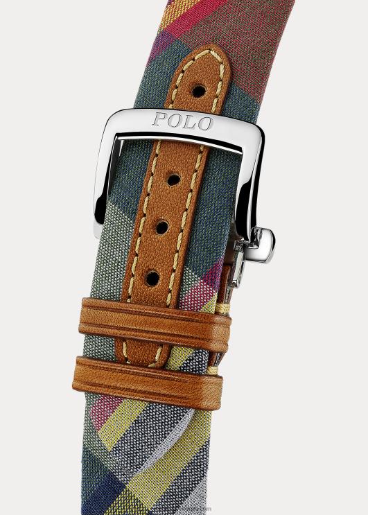 Ralph Lauren mehed polo kella roheline sihverplaat PR0V9726