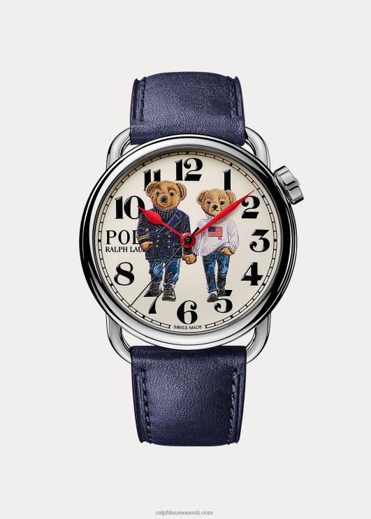 Ralph Lauren mehed ralph & ricky bear terasest 38 mm käekell PR0V2797 valge sihverplaat