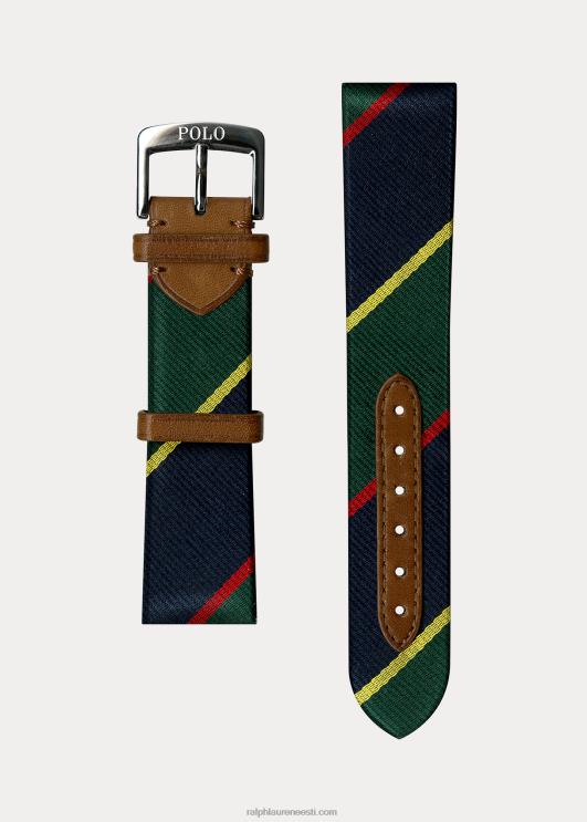 Ralph Lauren mehed triibuline siidist kellarihm PR0V2658 roheline regmentaalne triip