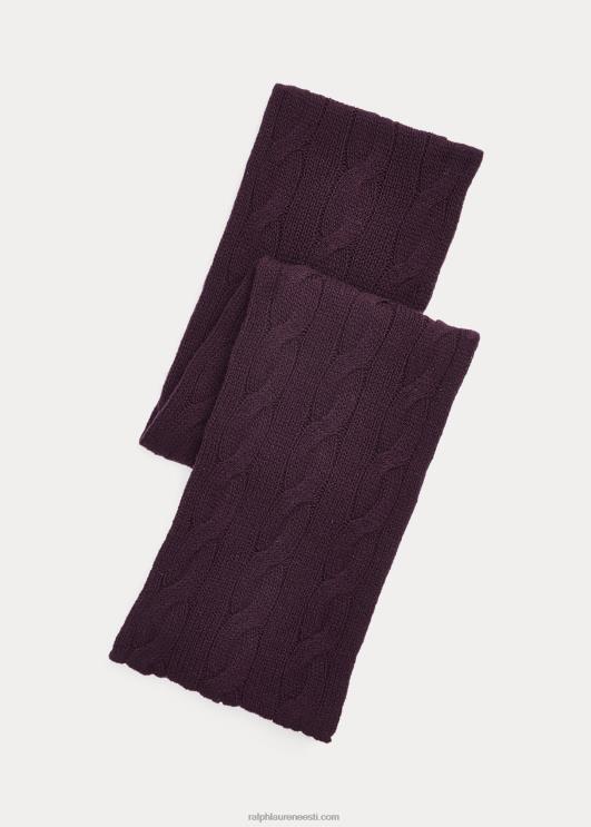 Ralph Lauren mehed kaabliga kootud kašmiirist sall PR0V2793 mõisalilla