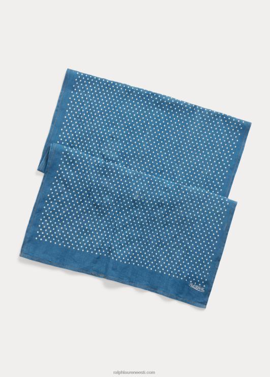 Ralph Lauren mehed täpiline puuvillane sall PR0V2465 indigo täpp