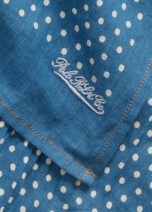 Ralph Lauren mehed täpiline puuvillane sall PR0V2465 indigo täpp