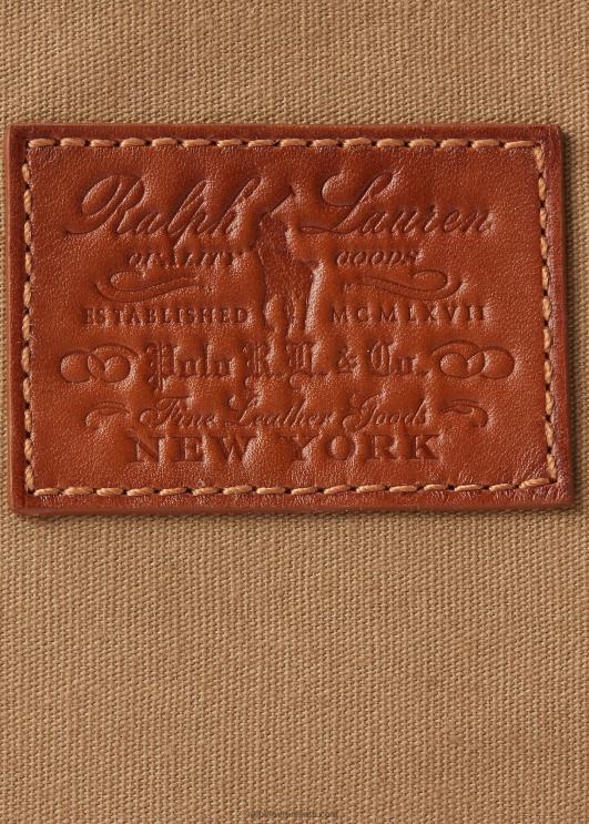 Ralph Lauren mehed pärandnahast ääristega lõuendikott PR0V2757 montana khaki