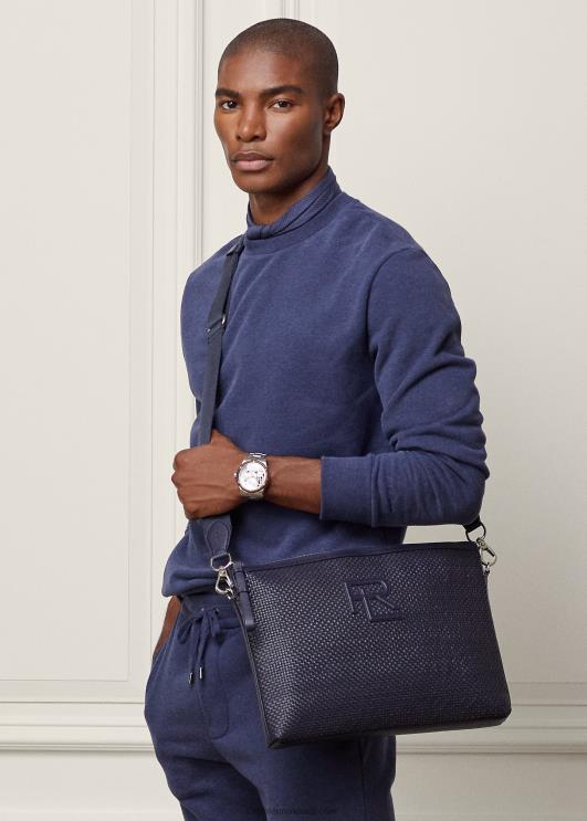 Ralph Lauren mehed kootud vasikanahast sõnumikott PR0V8960 mereväe esimees