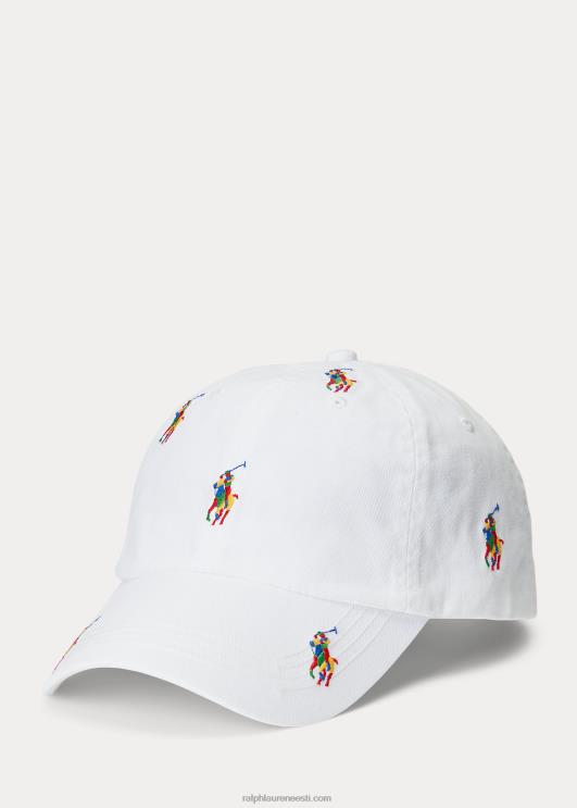 Ralph Lauren mehed allover pony chino palli müts PR0V2360 keraamiline valge/multi