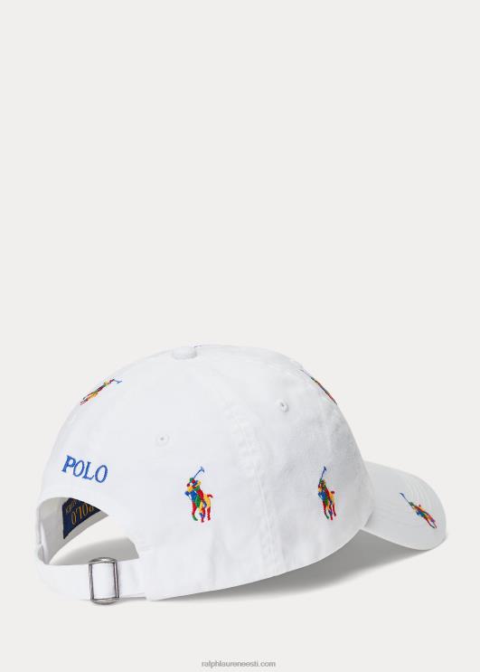 Ralph Lauren mehed allover pony chino palli müts PR0V2360 keraamiline valge/multi
