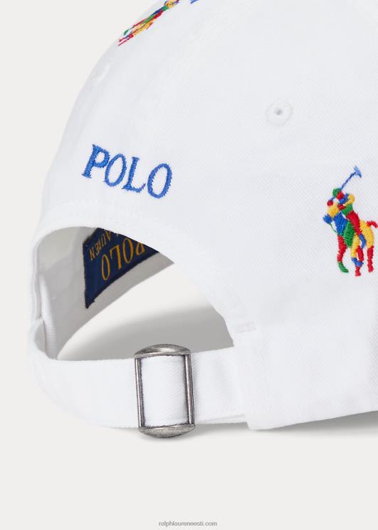 Ralph Lauren mehed allover pony chino palli müts PR0V2360 keraamiline valge/multi