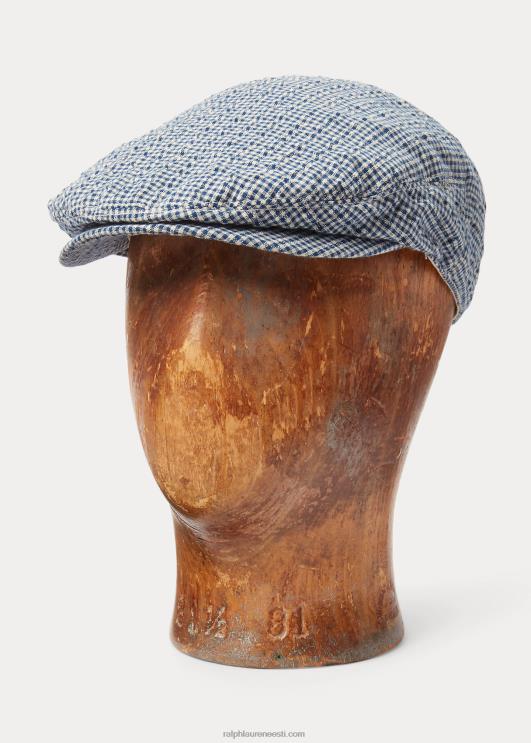 Ralph Lauren mehed gingham seersucker juhi müts PR0V2227 sinine tšekk
