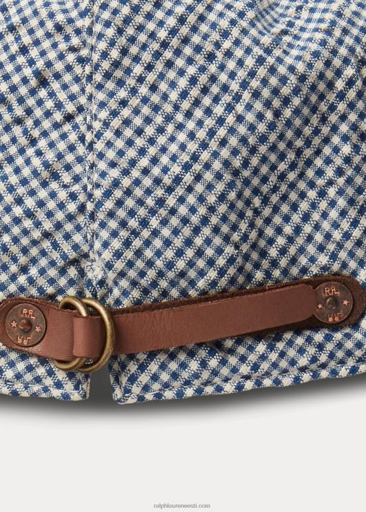 Ralph Lauren mehed gingham seersucker juhi müts PR0V2227 sinine tšekk
