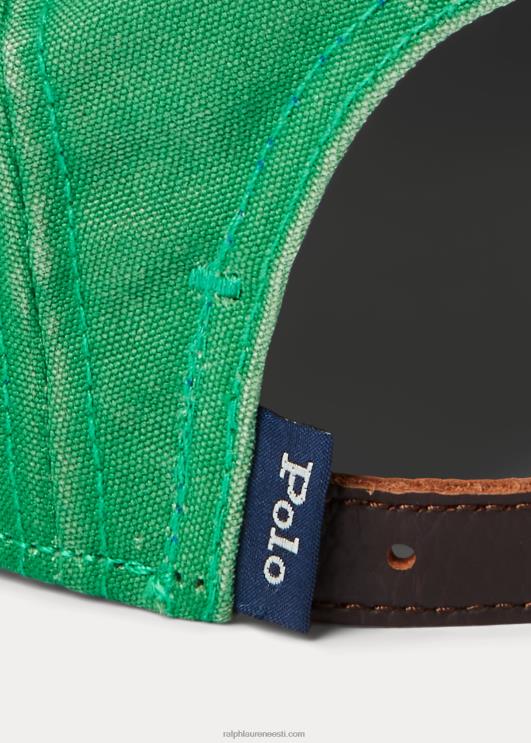 Ralph Lauren mehed logoga lõuend viie paneeliga kork PR0V2449 optika roheline