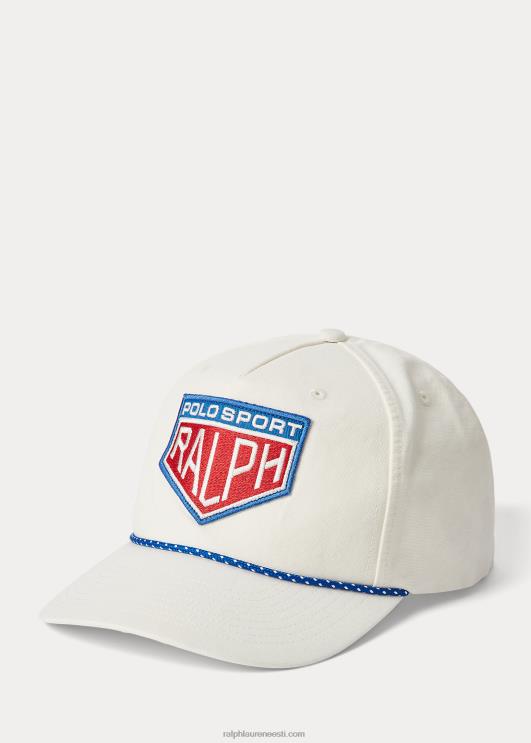 Ralph Lauren mehed polo sport patch lõuendist pallimüts PR0V2213 tekipesu valge