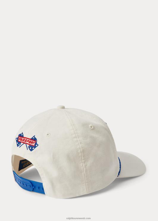 Ralph Lauren mehed polo sport patch lõuendist pallimüts PR0V2213 tekipesu valge