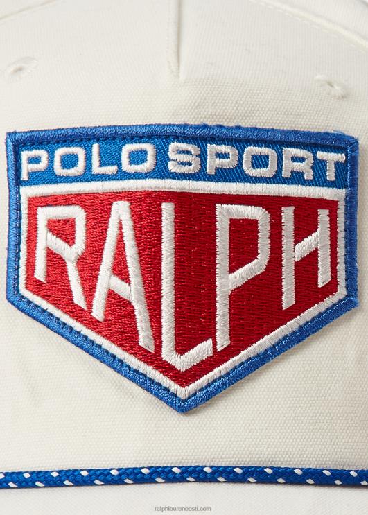 Ralph Lauren mehed polo sport patch lõuendist pallimüts PR0V2213 tekipesu valge