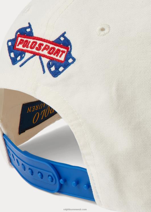 Ralph Lauren mehed polo sport patch lõuendist pallimüts PR0V2213 tekipesu valge