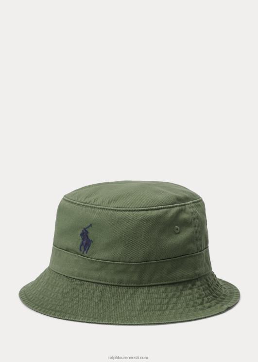 Ralph Lauren mehed puuvillane chino ämbrimüts PR0V2291 pestud mets