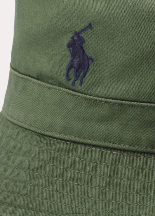 Ralph Lauren mehed puuvillane chino ämbrimüts PR0V2291 pestud mets