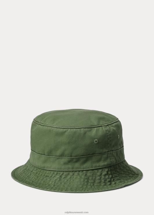 Ralph Lauren mehed puuvillane chino ämbrimüts PR0V2291 pestud mets