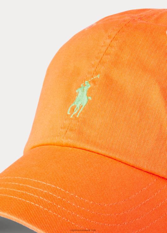 Ralph Lauren mehed puuvillane chino palli müts PR0V2494 kuurordi oranž