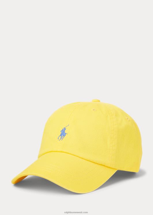 Ralph Lauren mehed puuvillane chino palli müts PR0V2495 sidrunipuru