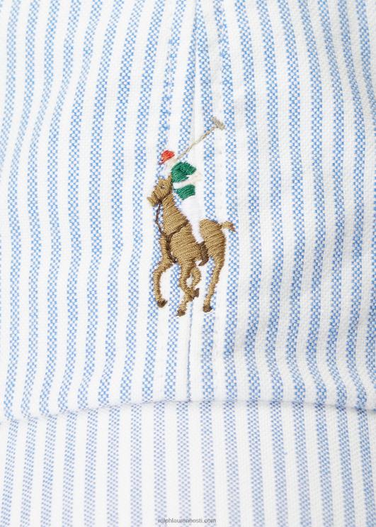 Ralph Lauren mehed tikitud triibuline oxfordi pallimütsike PR0V2366 oxfordi triip