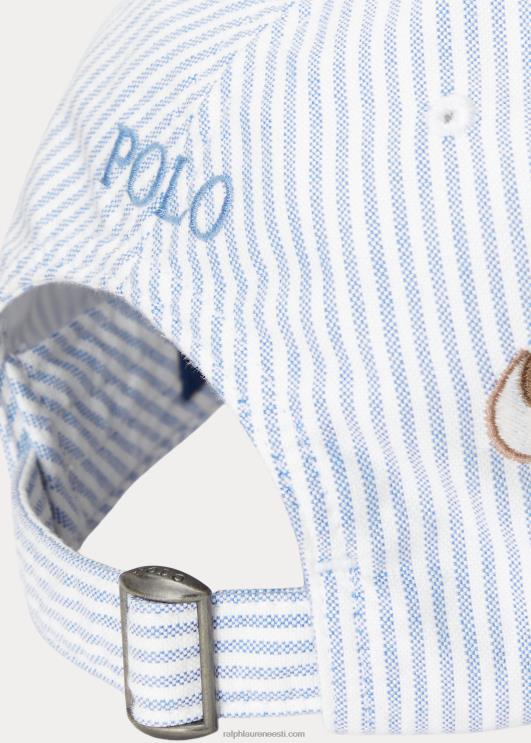 Ralph Lauren mehed tikitud triibuline oxfordi pallimütsike PR0V2366 oxfordi triip