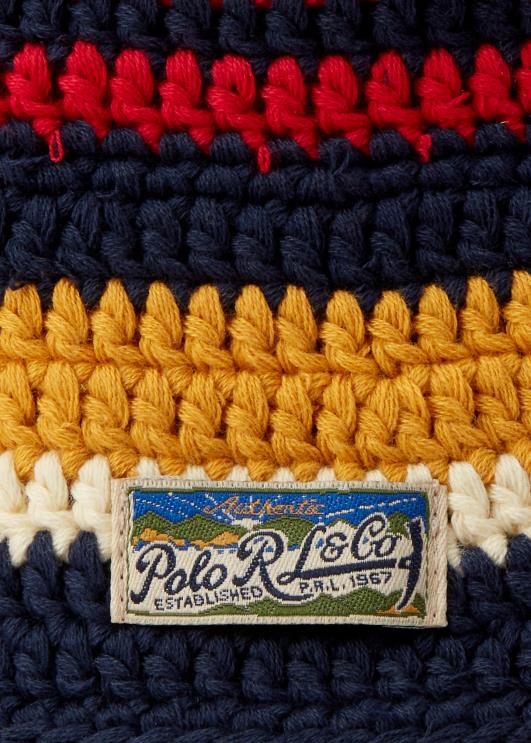 Ralph Lauren mehed triibuline heegeldatud müts PR0V2466