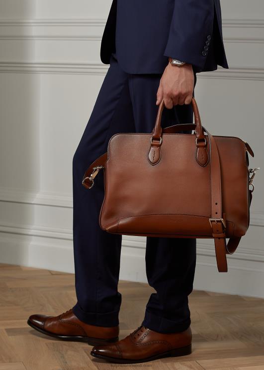 Ralph Lauren mehed poleeritud vasikanahast reisikohver PR0V2659 kastan