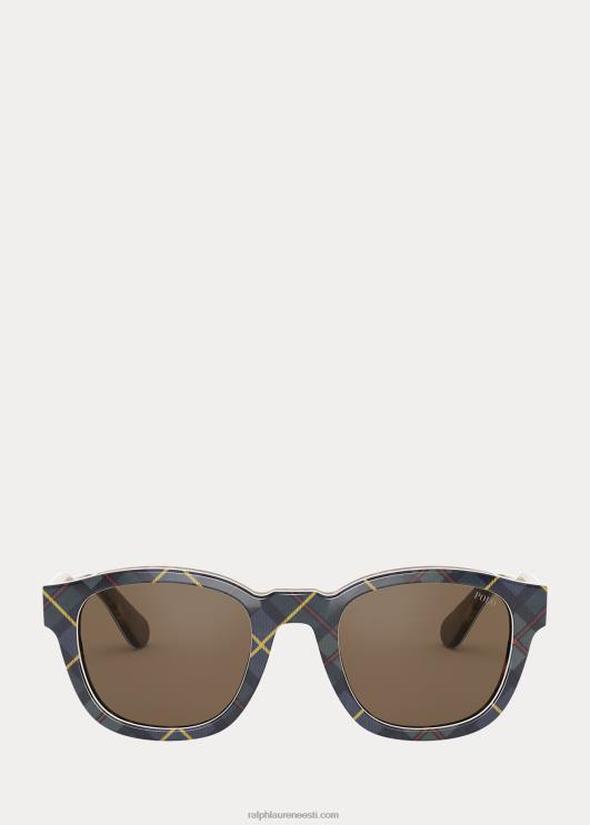 Ralph Lauren mehed tartanist kollegiaalsed päikeseprillid PR0V2781 pruun