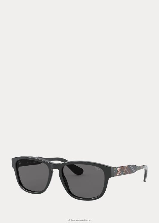 Ralph Lauren mehed tartanist kollegiaalsed päikeseprillid PR0V2784 läikiv must tartaaniga