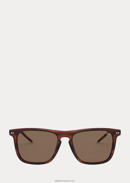 Ralph Lauren mehed triibulised kollegiaalsed päikeseprillid PR0V2777 läikiv triibuline havanna