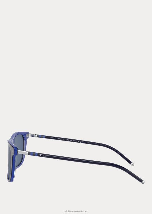 Ralph Lauren mehed triibulised kollegiaalsed päikeseprillid PR0V2778 läikiv top Navy on royal