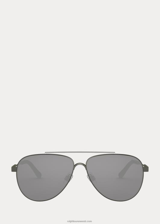 Ralph Lauren mehed triibulised piloodi päikeseprillid PR0V2782 hõbedane peegel