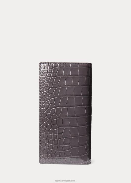 Ralph Lauren mehed alligaatori kontinentaalne rahakott PR0V9017 asfalt