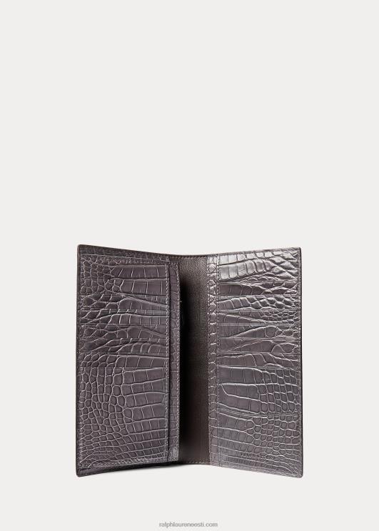 Ralph Lauren mehed alligaatori kontinentaalne rahakott PR0V9017 asfalt