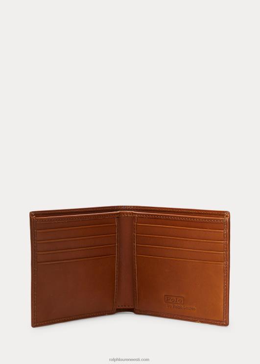 Ralph Lauren mehed allover poni nahast volditud rahakott PR0V2576 tan