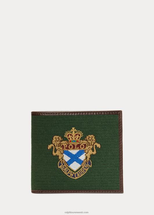 Ralph Lauren mehed crest nõelotsaga rahakott PR0V2746 roheline