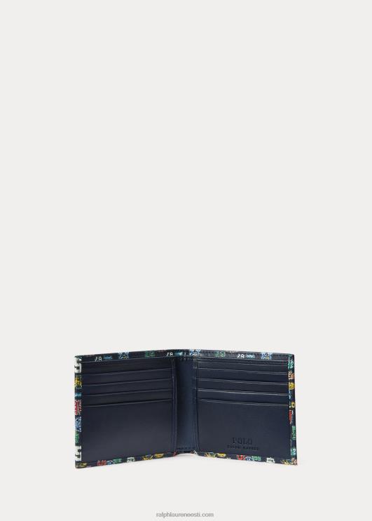Ralph Lauren mehed logoga prinditud nahast rahakott PR0V2421 preppy print