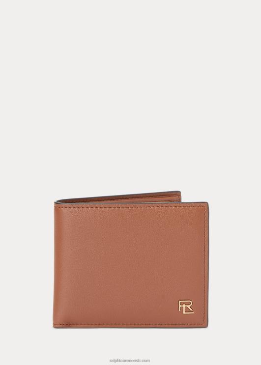 Ralph Lauren mehed metallist tahvel vasikanahast rahakott PR0V9018 kastan