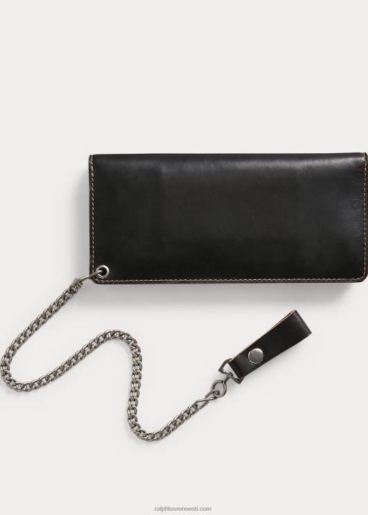 Ralph Lauren mehed nahast keti rahakott PR0V8887 must üle pruuni