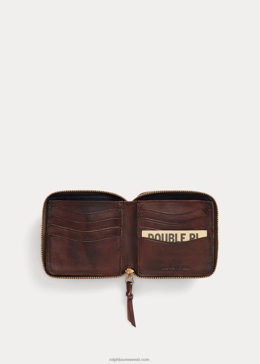 Ralph Lauren mehed nahast lukuga rahakott PR0V8851 tumepruun