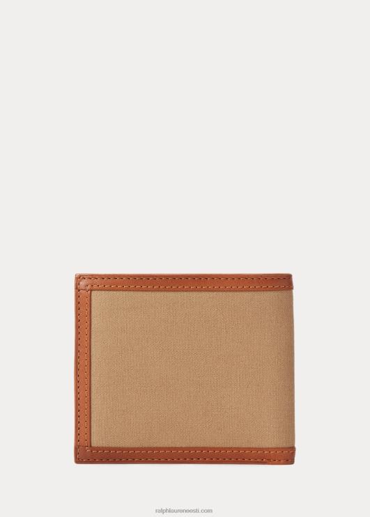 Ralph Lauren mehed pärand lõuendist ja nahast rahakott PR0V2559 montana khaki
