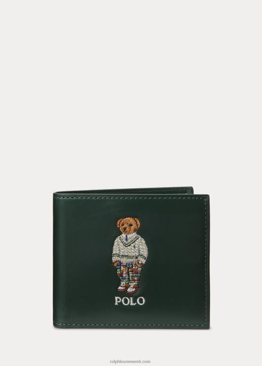 Ralph Lauren mehed polo karu nahast volditud rahakott PR0V2397 uus mets